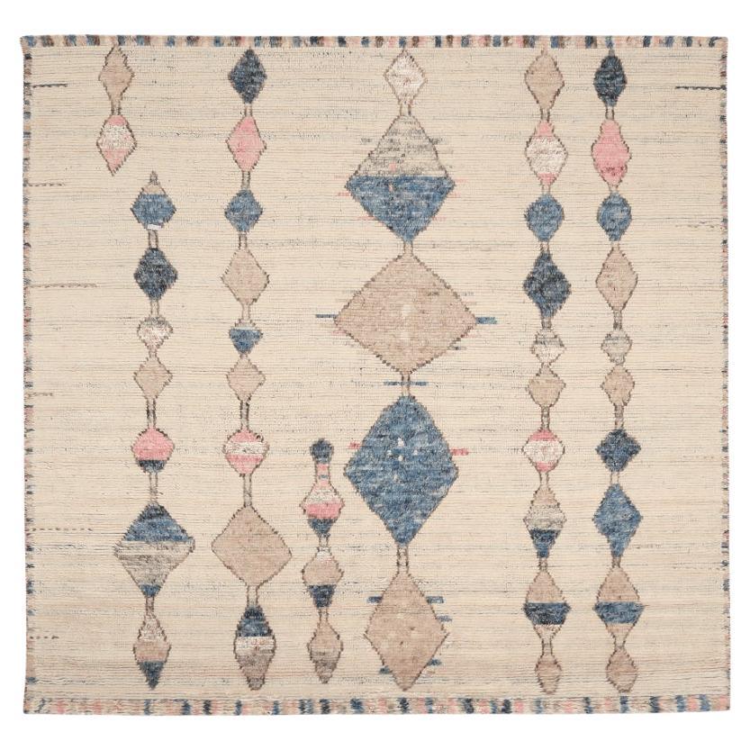 Tappeti India Moroccan Area Rugs - Lana Blue Ivory Design - 94511