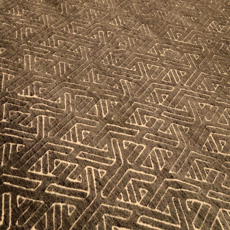 India Alfombras Marroquíes - Lana Marrón Diseño Marfil - 94223 Moderno en venta