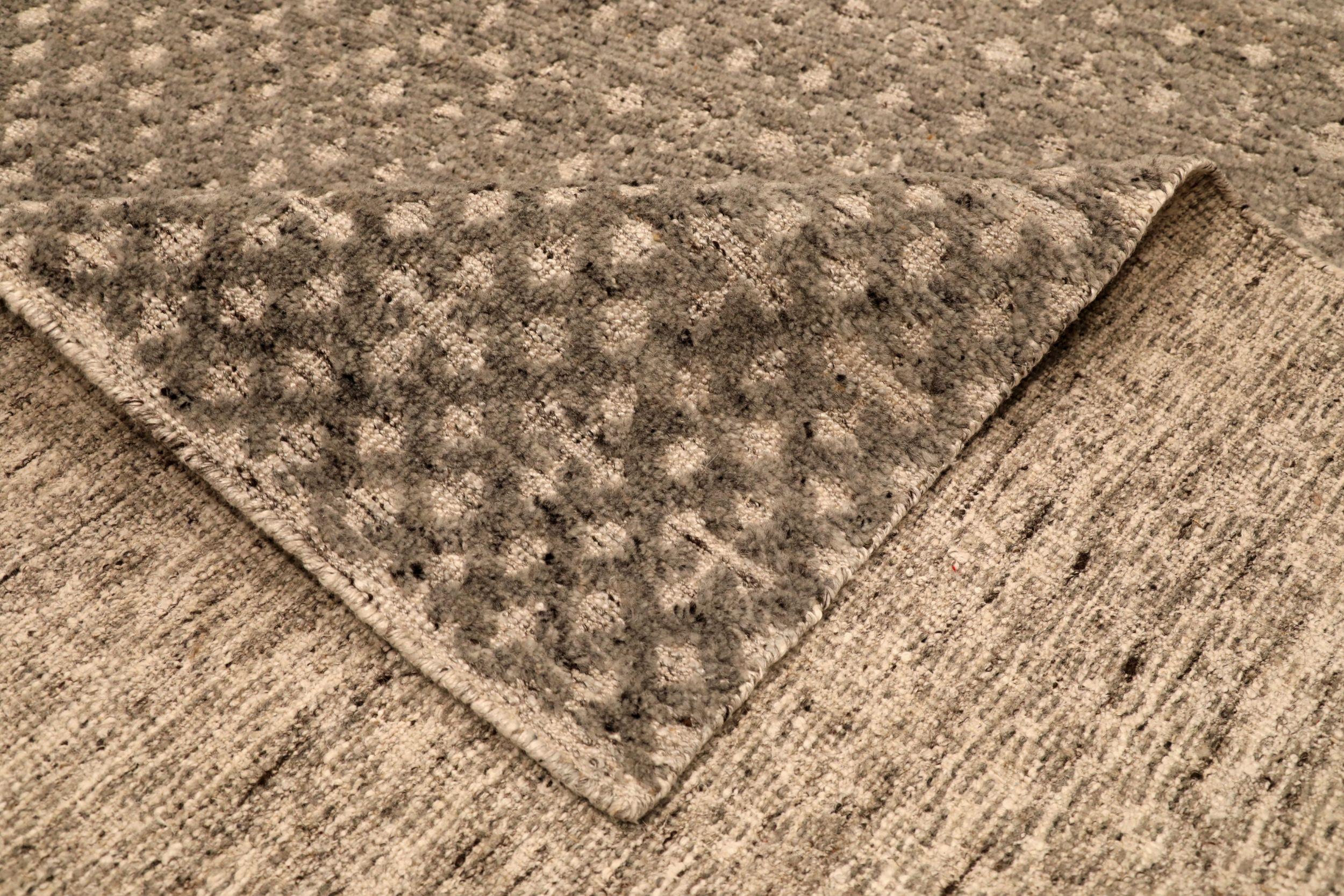 Indian India Moroccan Area Rugs - Wool Brown Ivory Design - 94226 For Sale