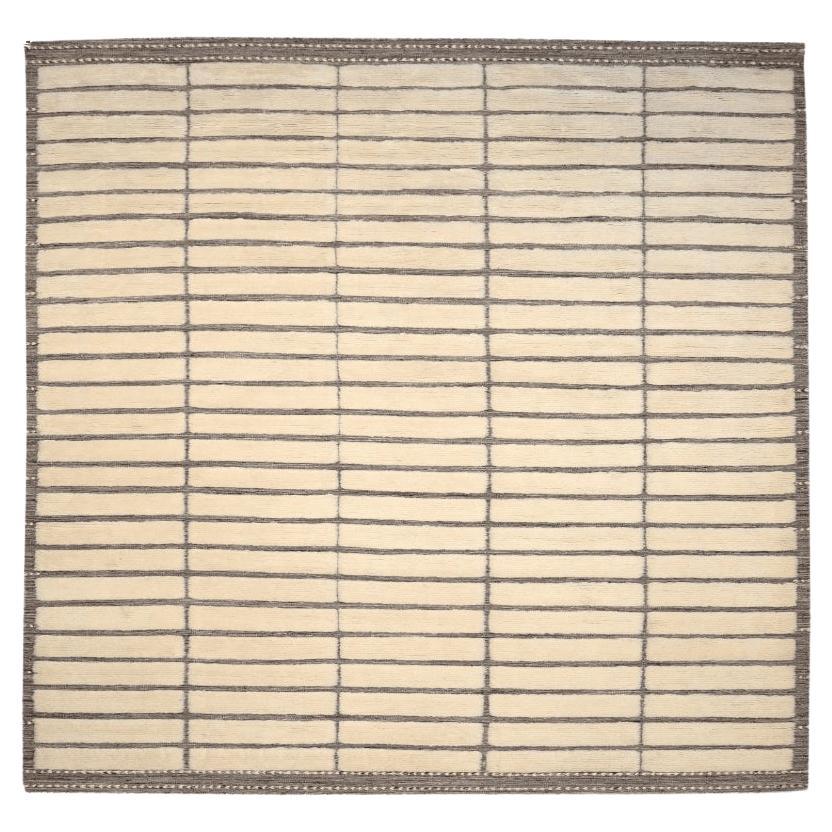 Indien Marokkanische Teppiche - Wolle Braun Elfenbein Design - 94454