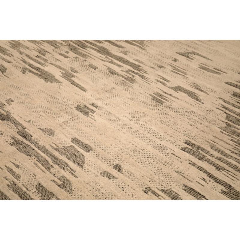 Moderne Tapis de sol marocain de l'Inde - Laine Brown Design/One - 94461 en vente