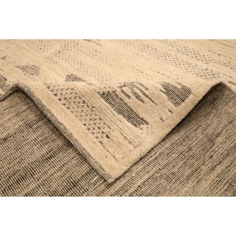 Indien Tapis de sol marocain de l'Inde - Laine Brown Design/One - 94461 en vente