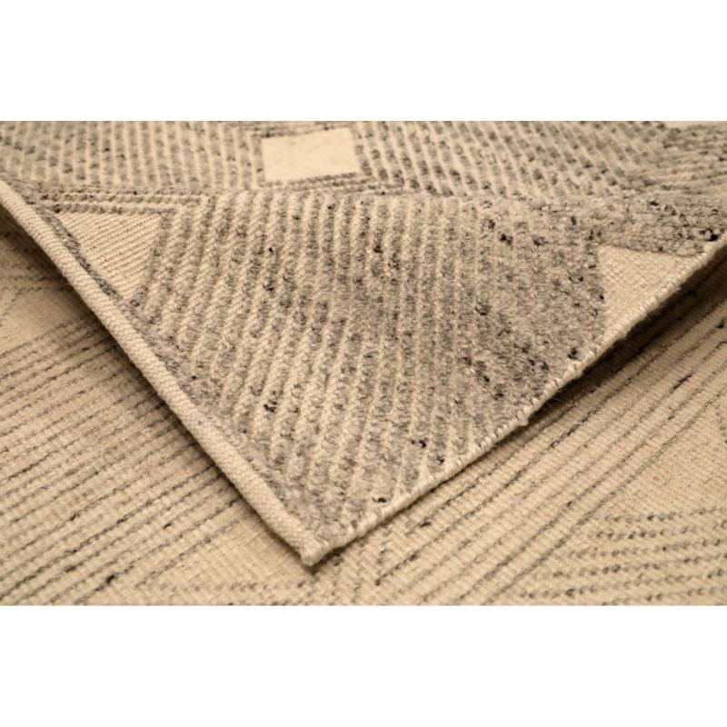 Indien Tapis de sol marocain de l'Inde - Laine Brown Design/One - 94472 en vente