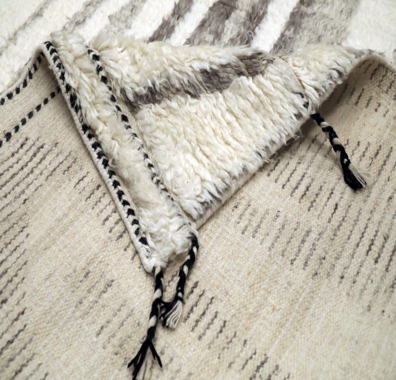 Indien Tapis de sol marocain de l'Inde - Laine Brown Design/One - 94504 en vente