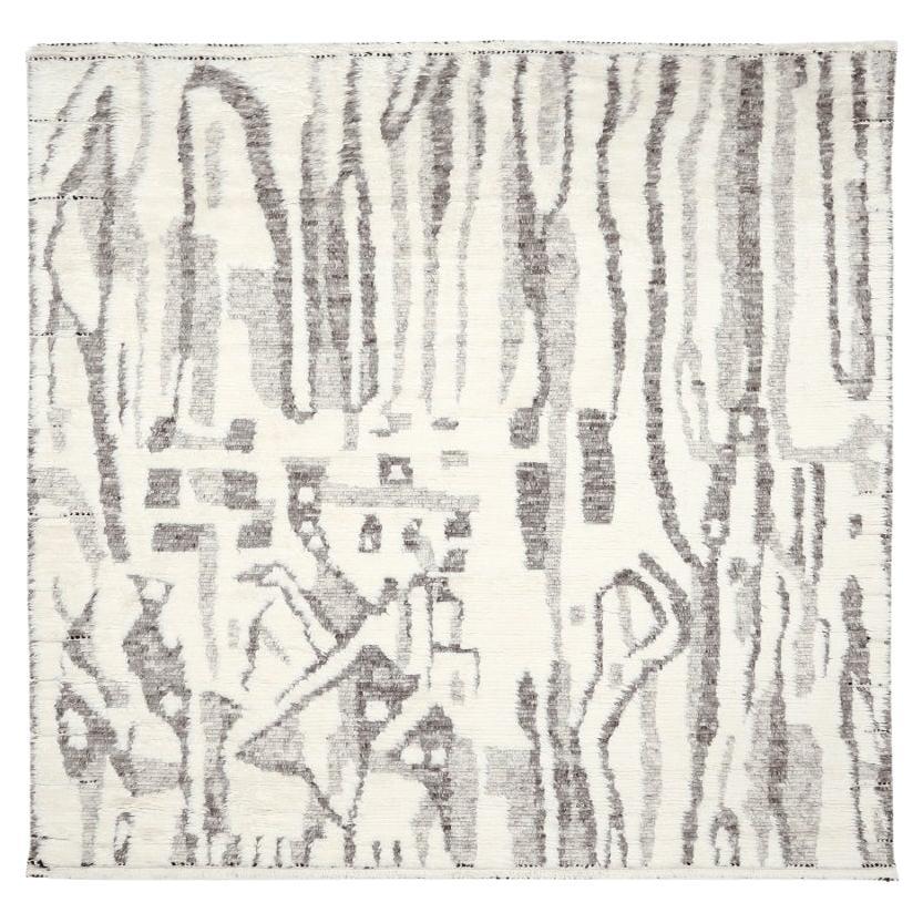 Indien Marokkanische Teppiche - Wolle Braun Elfenbein Design - 94504