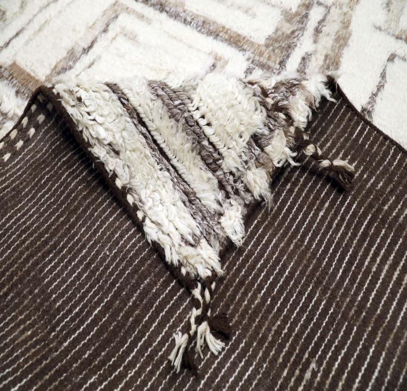 India Alfombras Marroquíes - Lana Marrón Diseño Marfil - 94506 Indio en venta