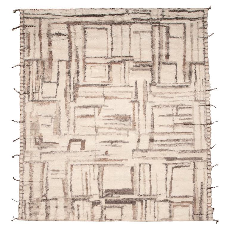 Tappeti India Moroccan Area Rugs - Lana Marrone Avorio Design - 94506