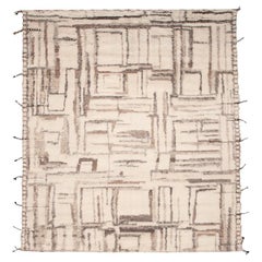 Indien Marokkanische Teppiche - Wolle Braun Elfenbein Design - 94506