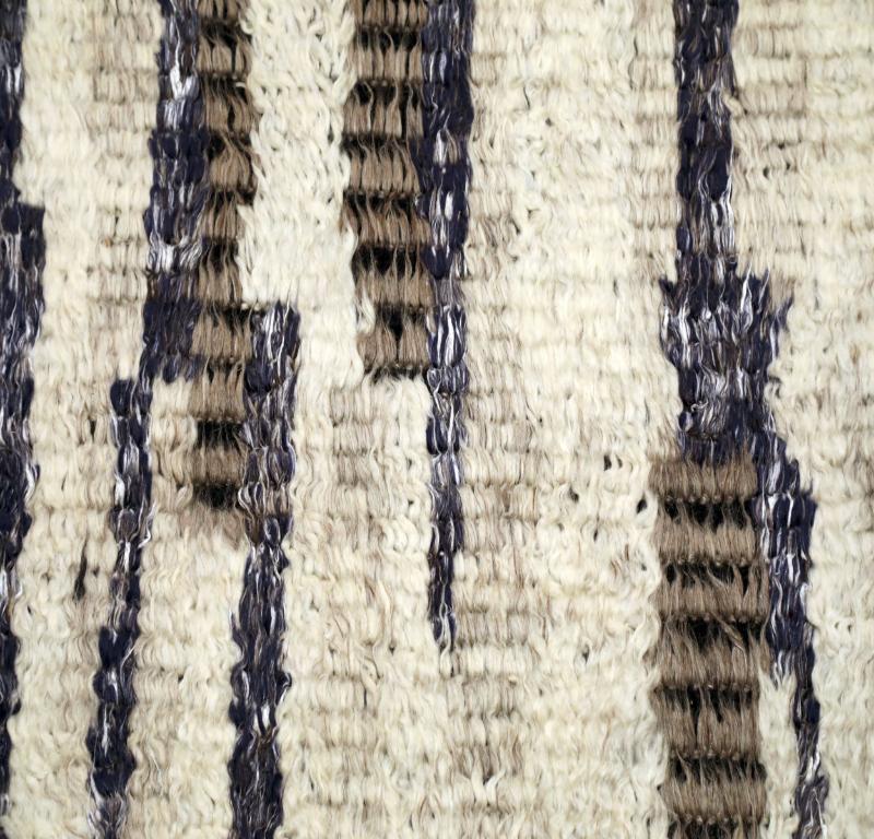 Noué à la main Tapis de sol marocain de l'Inde - Laine Brown Design/One - 94508 en vente