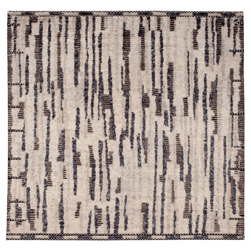 Indien Marokkanische Teppiche - Wolle Braun Elfenbein Design - 94508