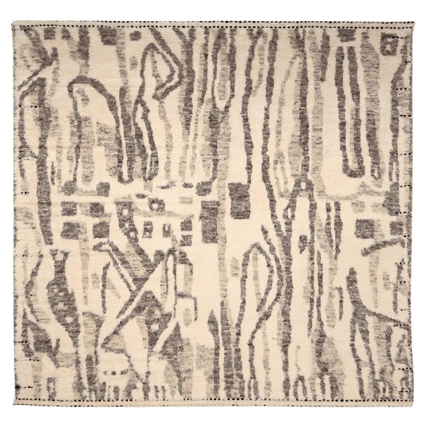 Indien Marokkanische Teppiche - Wolle Braun Elfenbein Design - 94513