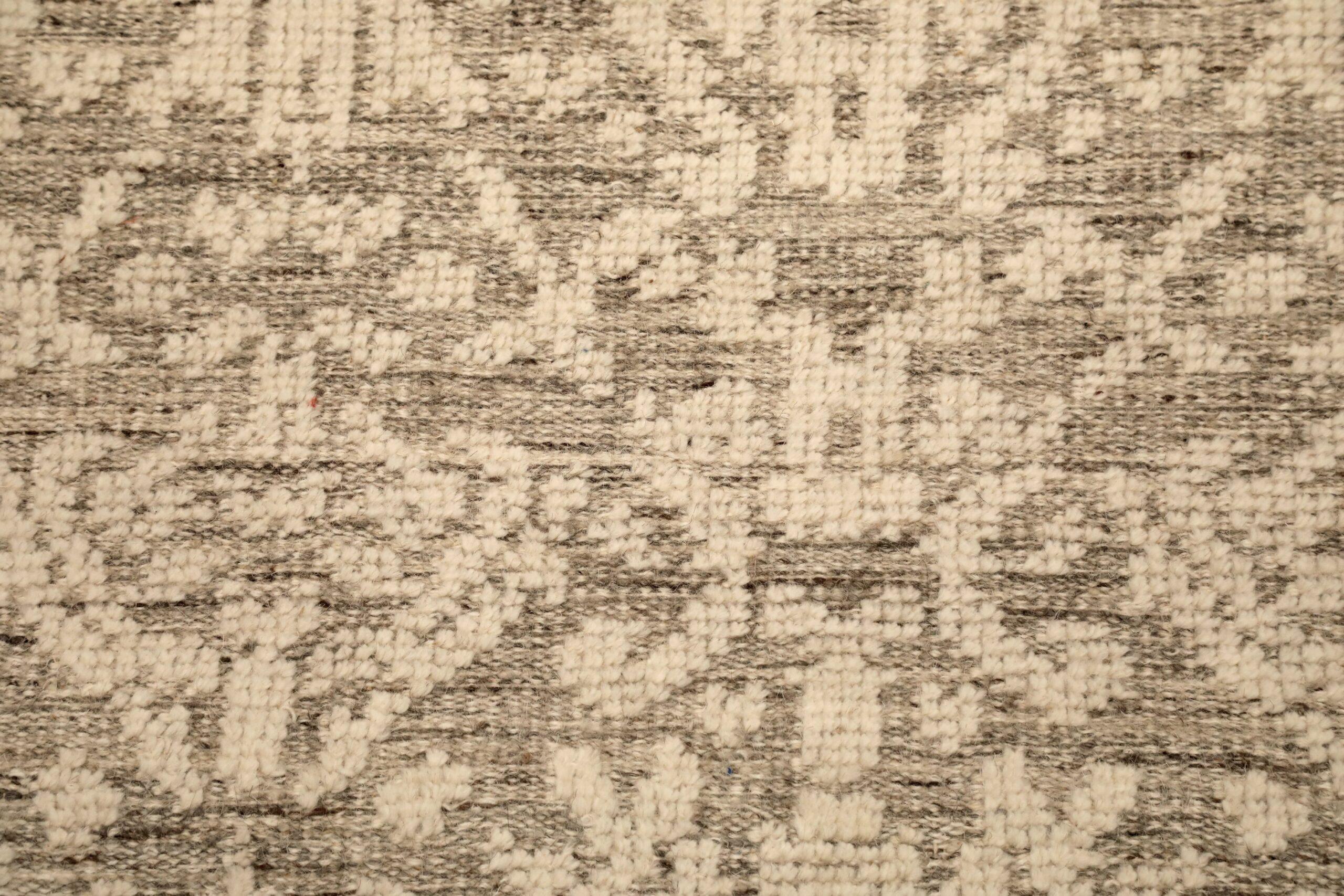 Indian India Moroccan Area Rugs - Wool Brown Ivory Design - 96543 For Sale
