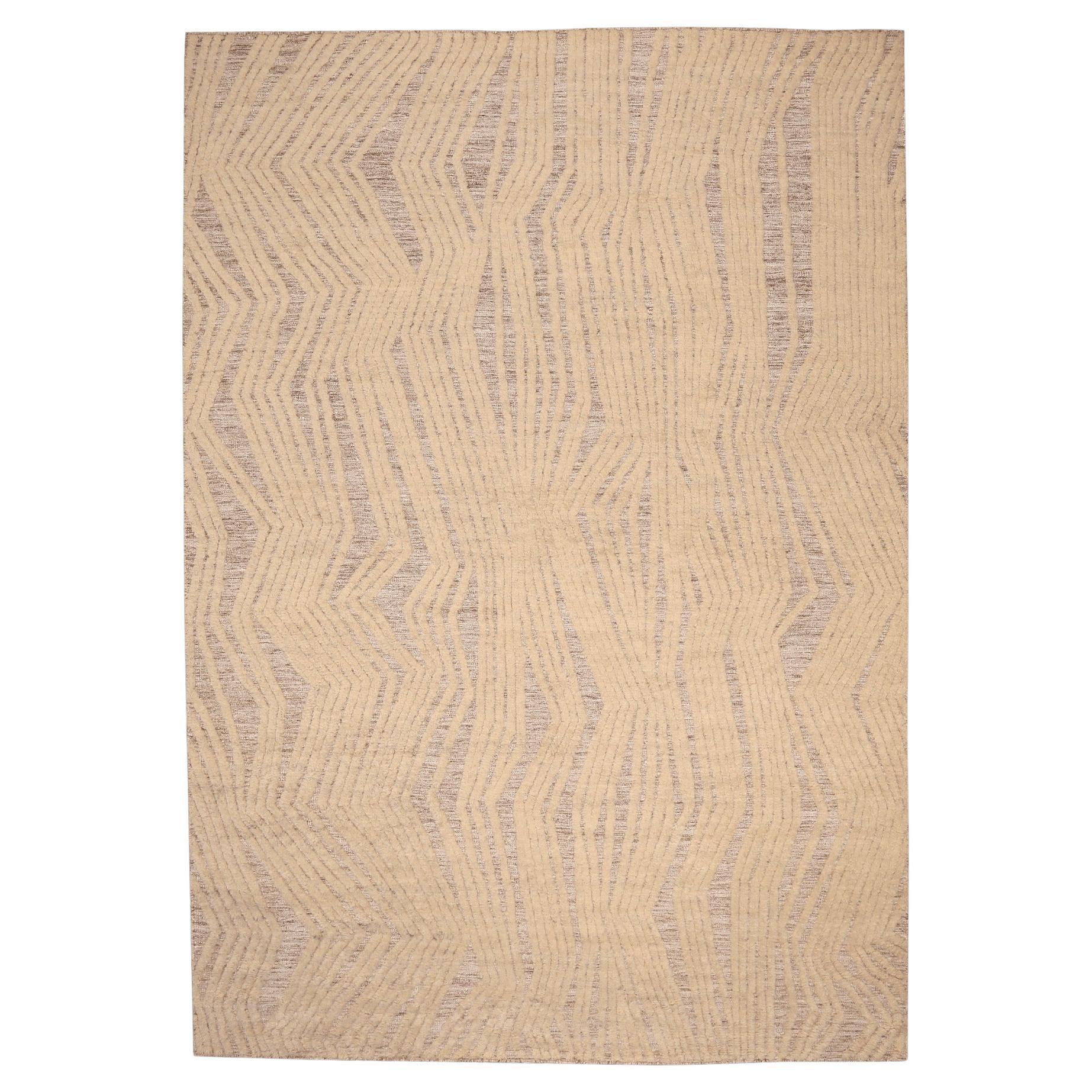 Indien Marokkanische Teppiche - Wolle Braun Elfenbein Design - 96544