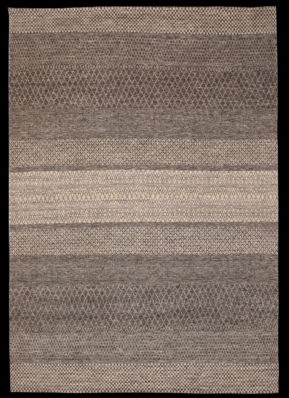 Indien Marokkanische Teppiche - Wolle Braun Elfenbein Design - 96548