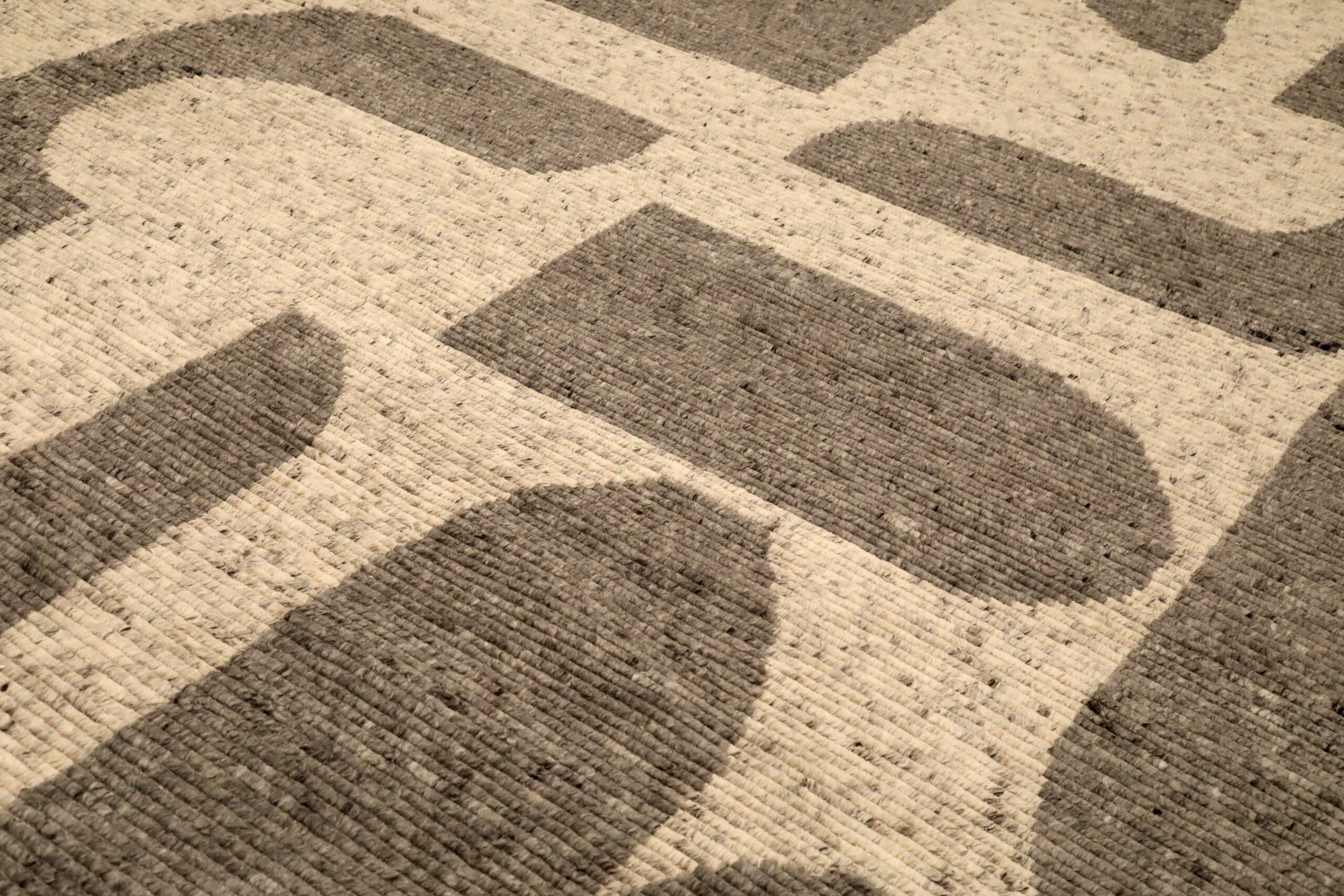 India Alfombras Marroquíes - Lana Marrón Diseño Marfil - 96553 Moderno en venta