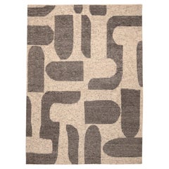 Indien Marokkanische Teppiche - Wolle Braun Elfenbein Design - 96553