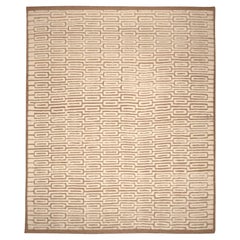 Indien Marokkanische Teppiche - Wolle Braun Elfenbein Design - 96563