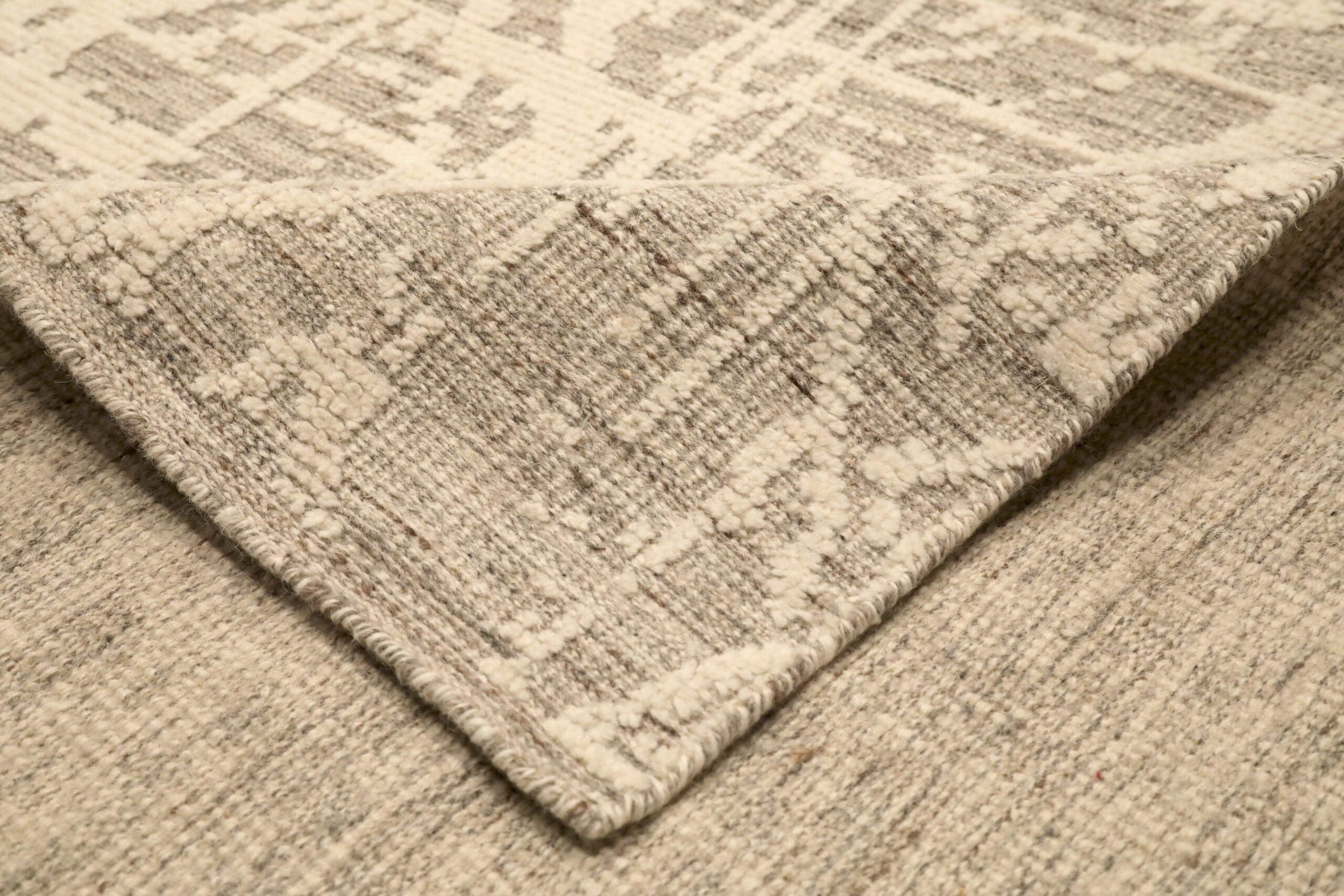Indiano Tappeti India Moroccan Area Rugs - Lana Marrone Avorio Design - 96573 in vendita