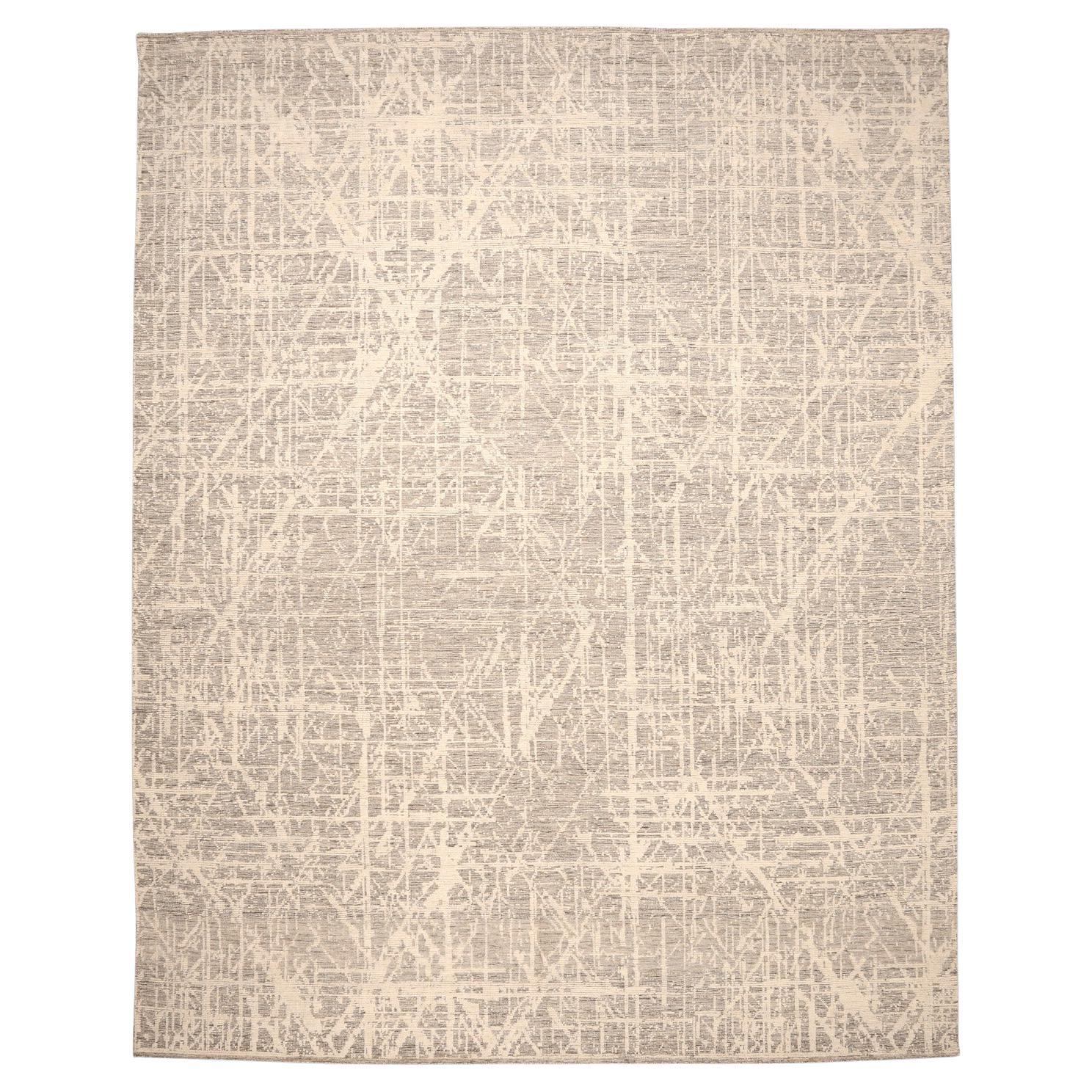 Indien Marokkanische Teppiche - Wolle Braun Elfenbein Design - 96573