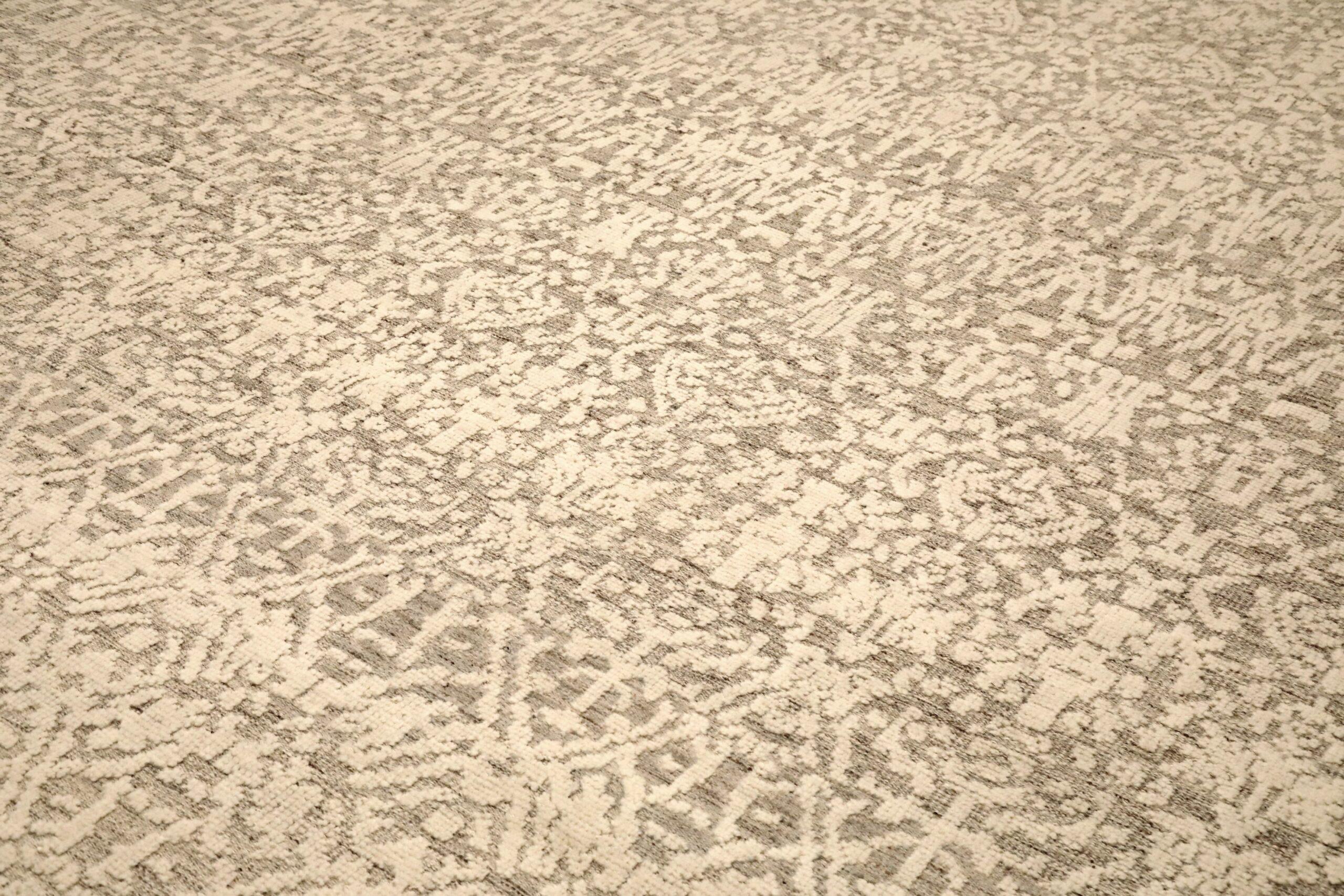 Modern India Moroccan Area Rugs - Wool Brown Ivory Design - 96579 For Sale
