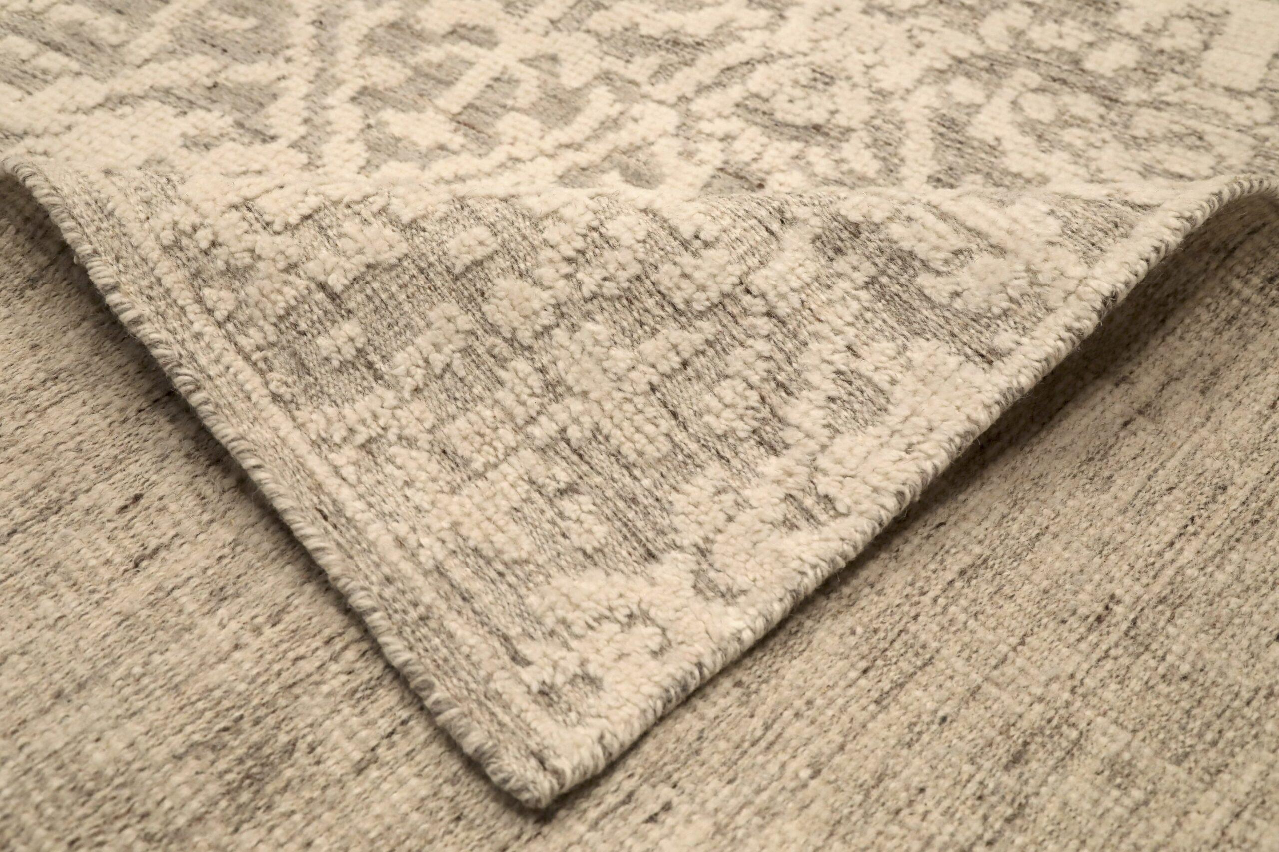 Indian India Moroccan Area Rugs - Wool Brown Ivory Design - 96579 For Sale