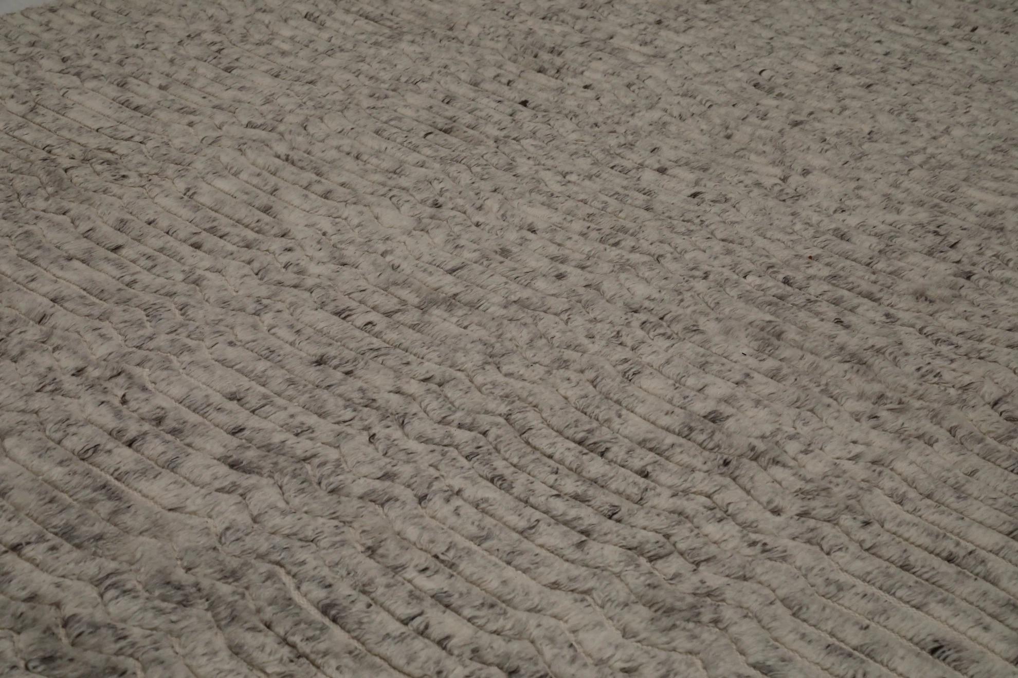 Indien Tapis de sol marocain de l'Inde - Laine Brown Design/One - 99617 en vente