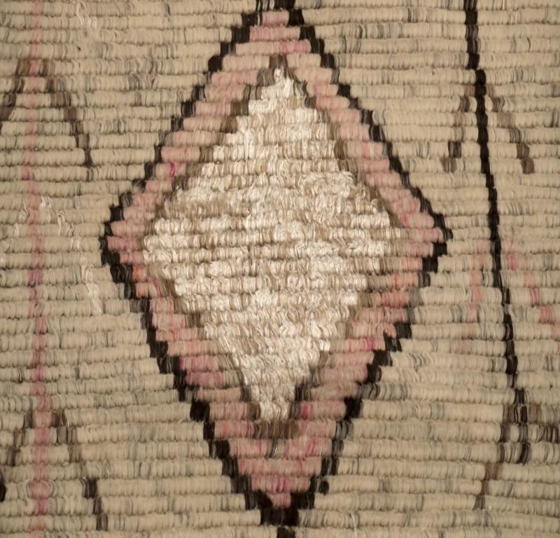 Annodato a mano Tappeti India Moroccan Area Rugs - Lana Marrone Avorio Rosa Design - 94515 in vendita