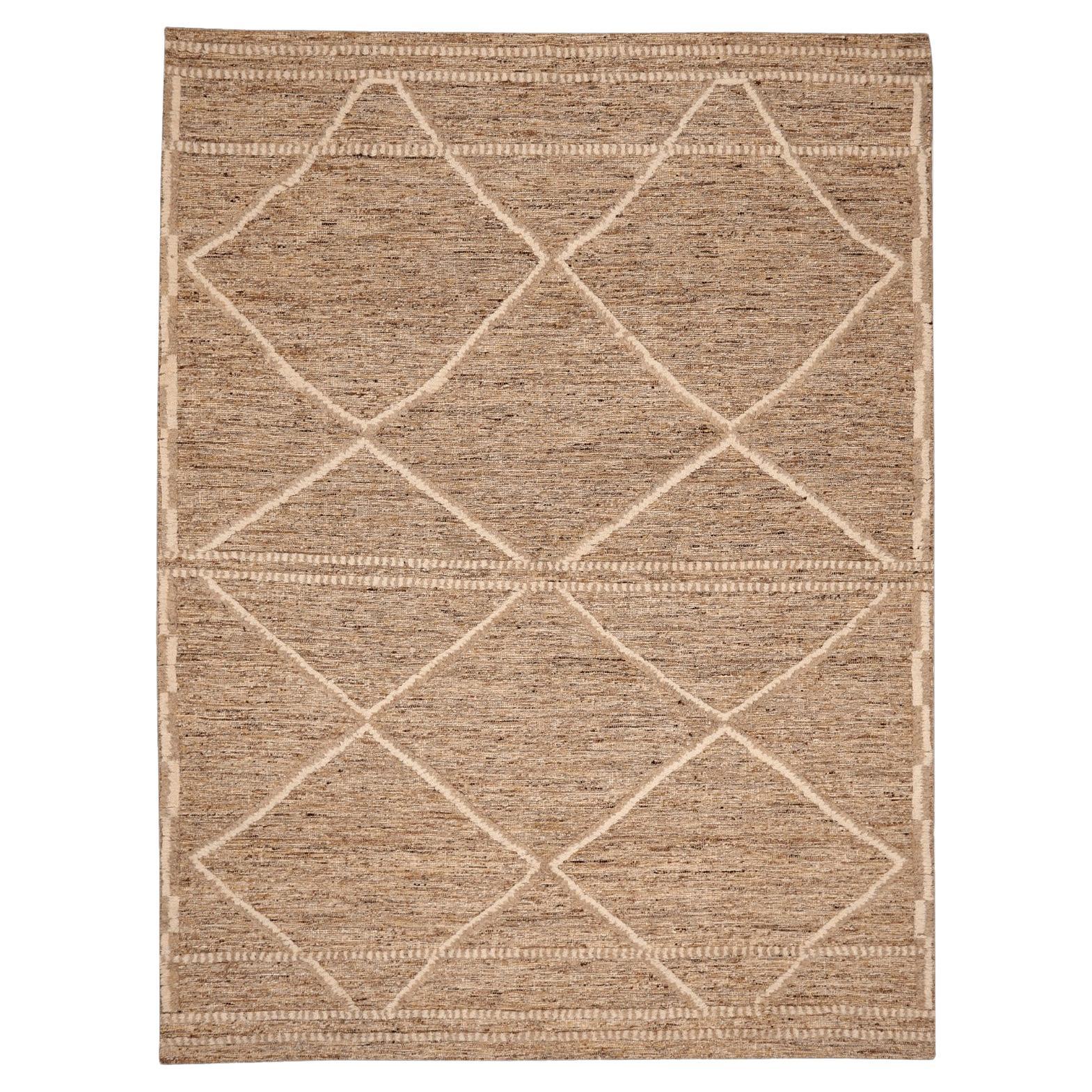 Indien Marokkanischen Bereich Teppiche - Wolle Brown Taupe Design - 96537