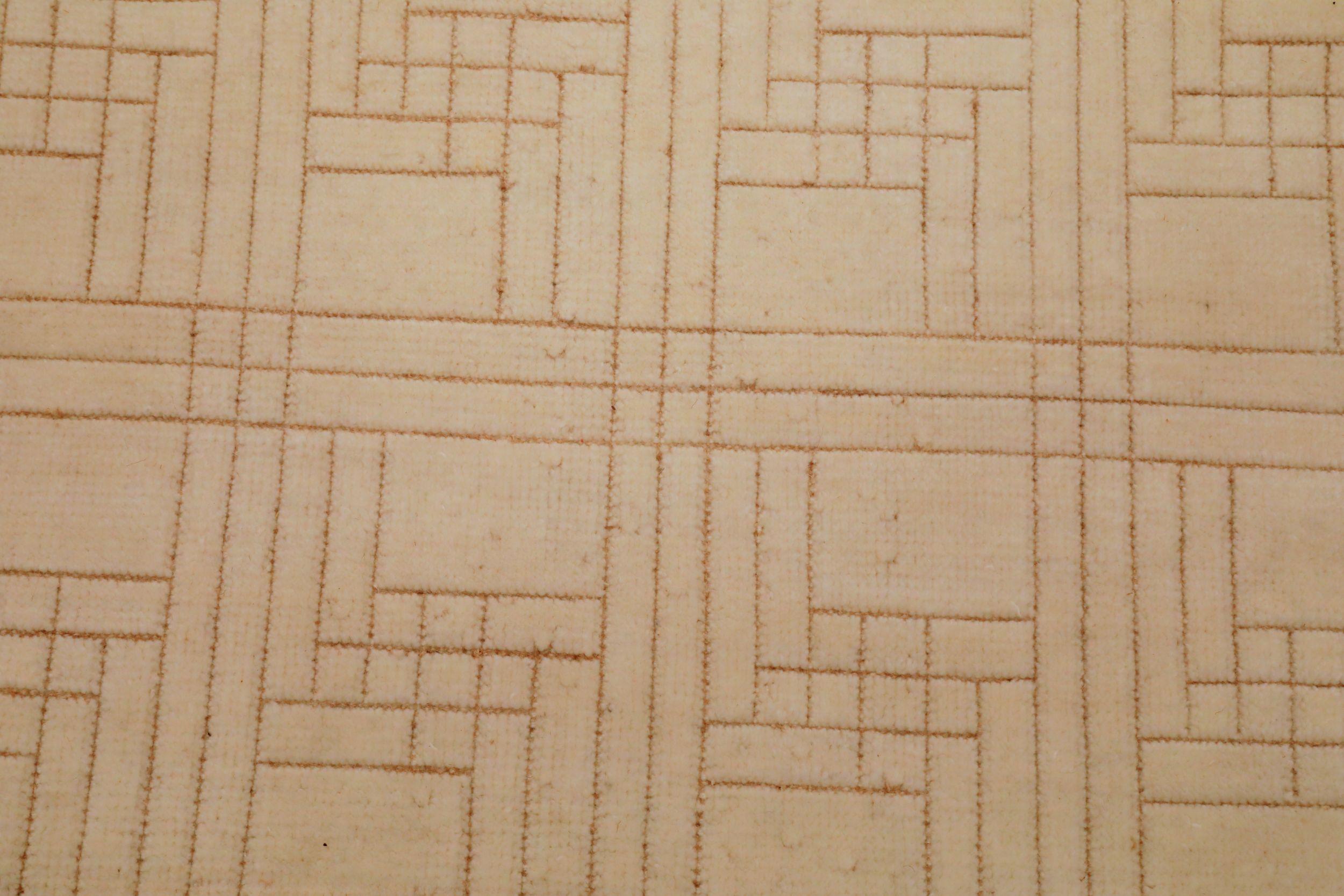 Tapis marocains indiens - Design en laine ivoire - 94221 Excellent état - En vente à Dallas, TX