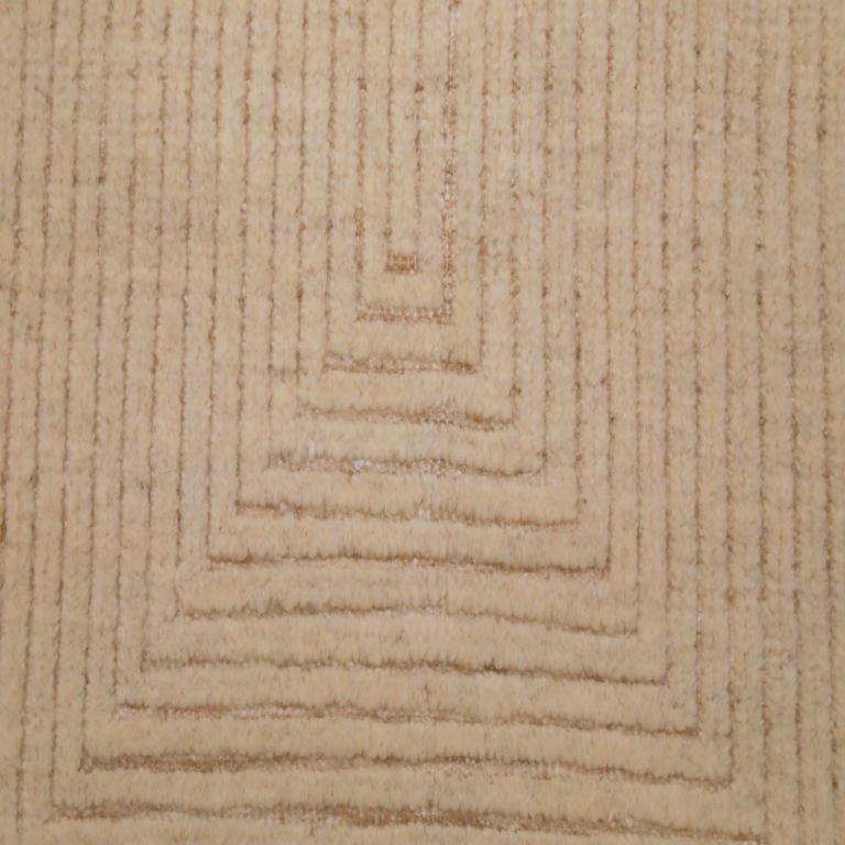 Indiano Tappeti India Moroccan Area Rugs - Wool Ivory Design - 94222 in vendita