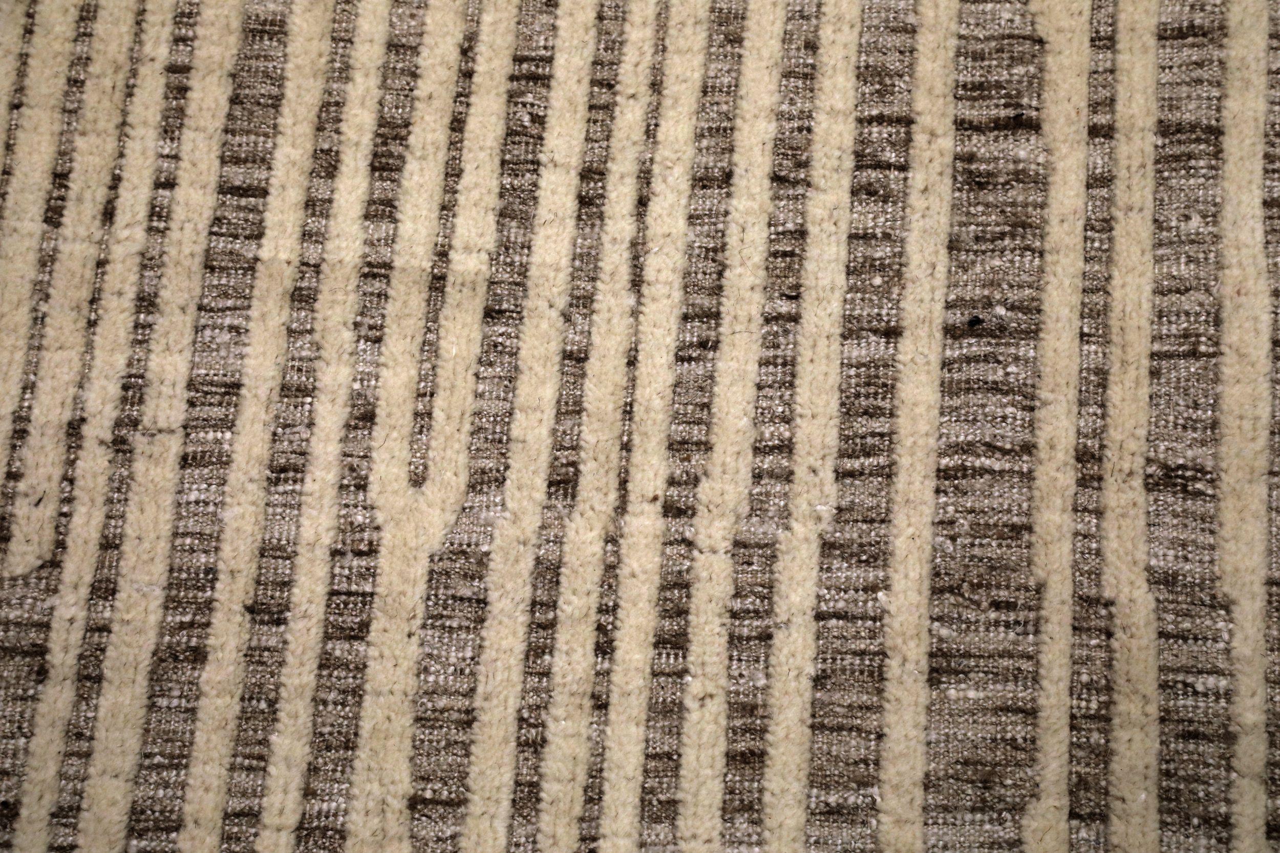 Moderne Tapis marocains indiens - Design en laine ivoire - 94230 en vente
