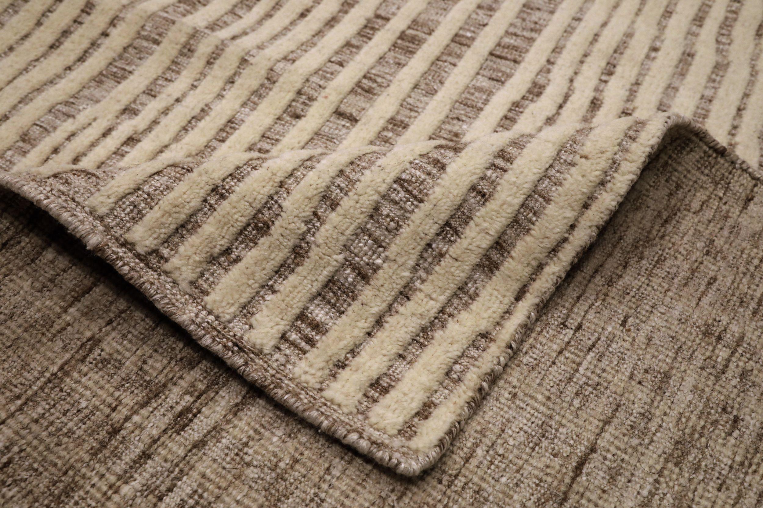 Indien Tapis marocains indiens - Design en laine ivoire - 94230 en vente
