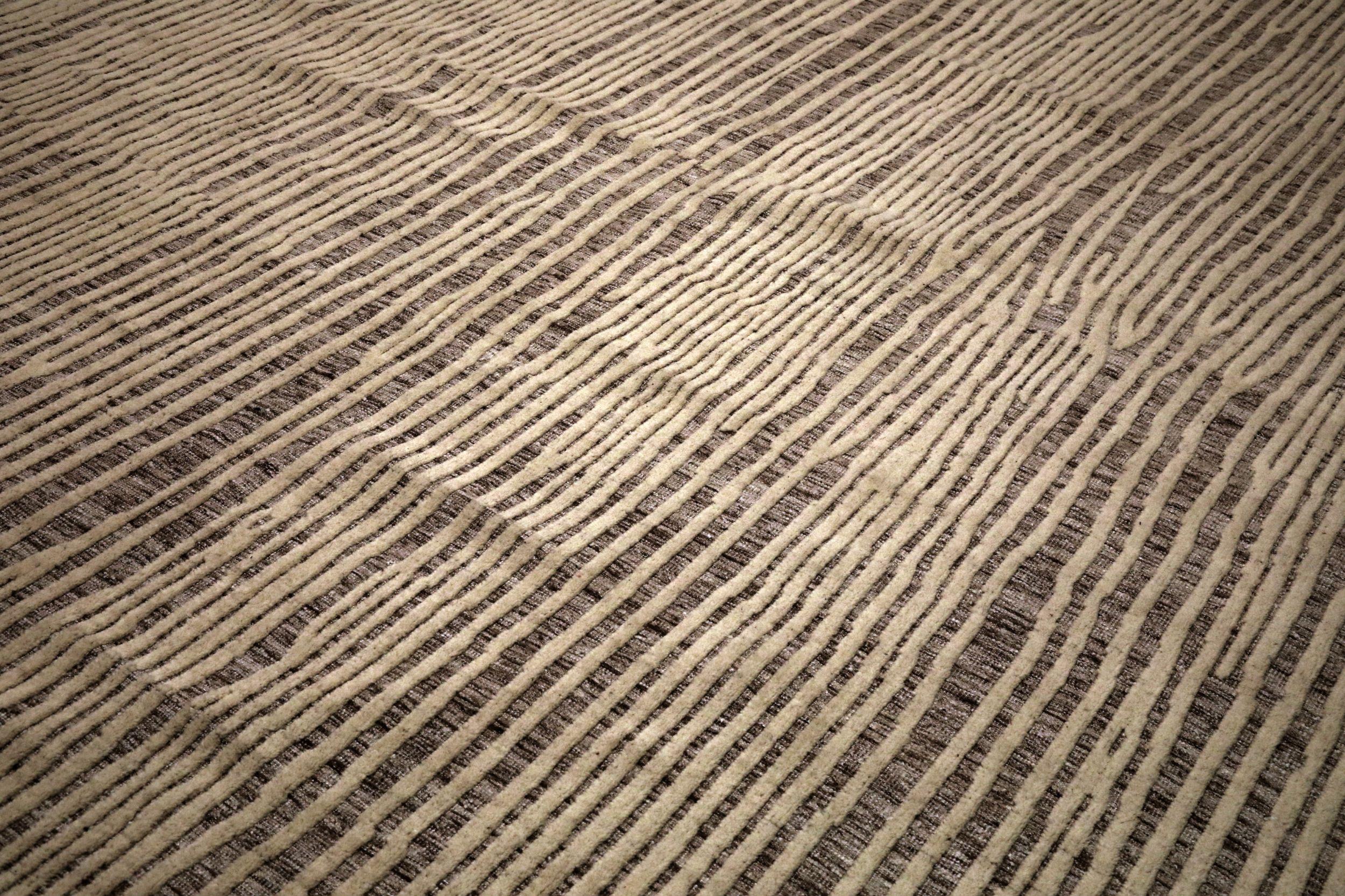 Tapis marocains indiens - Design en laine ivoire - 94230 Excellent état - En vente à Dallas, TX