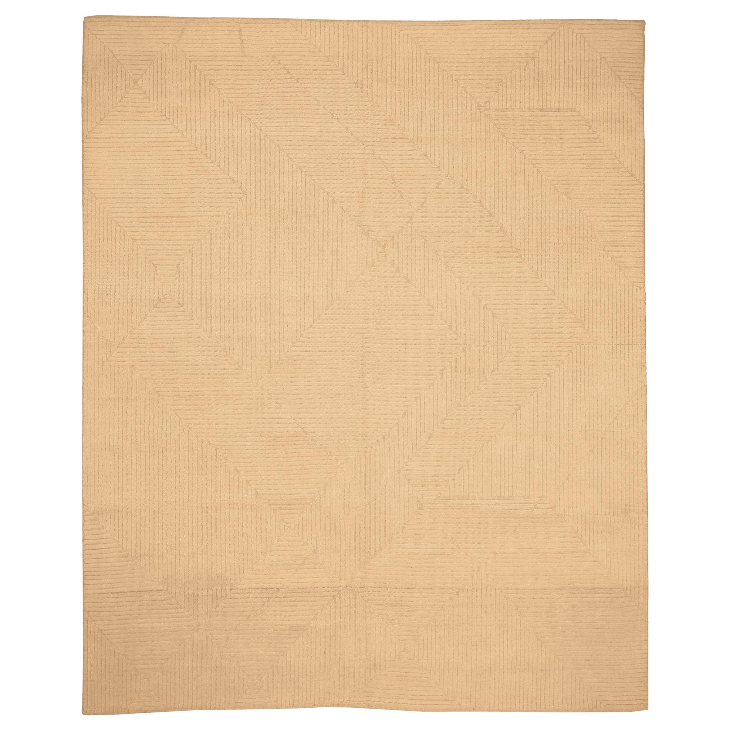 Marokkanische Teppiche aus Indien – Wolle in elfenbeinfarbenem Design – 94238