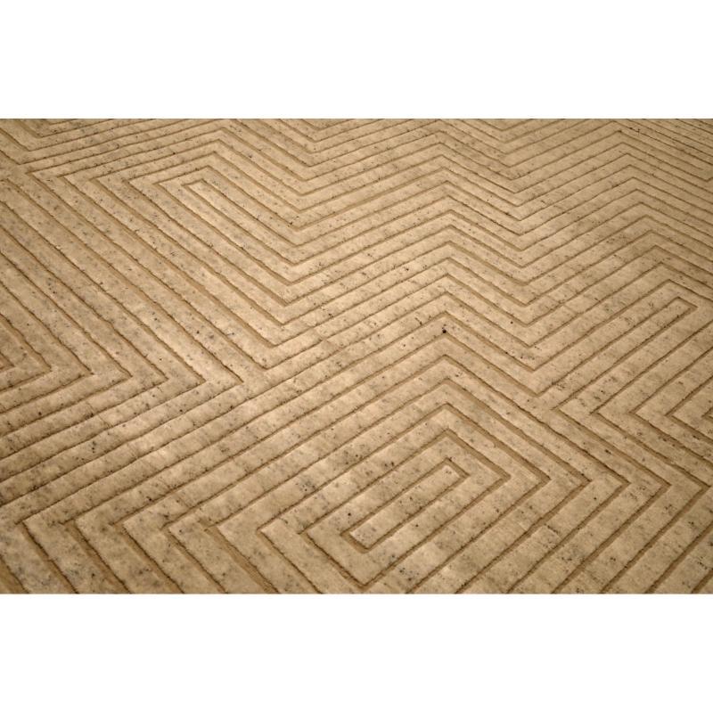 Marokkanische Teppiche aus Indien – Wolle in elfenbeinfarbenem Design – 94456 (Moderne) im Angebot
