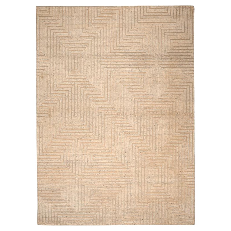 Marokkanische Teppiche aus Indien – Wolle in elfenbeinfarbenem Design – 94456