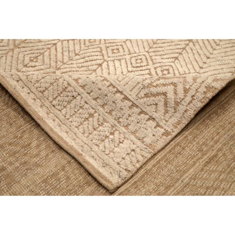 Indian India Moroccan Area Rugs - Wool Ivory Design - 94457 For Sale