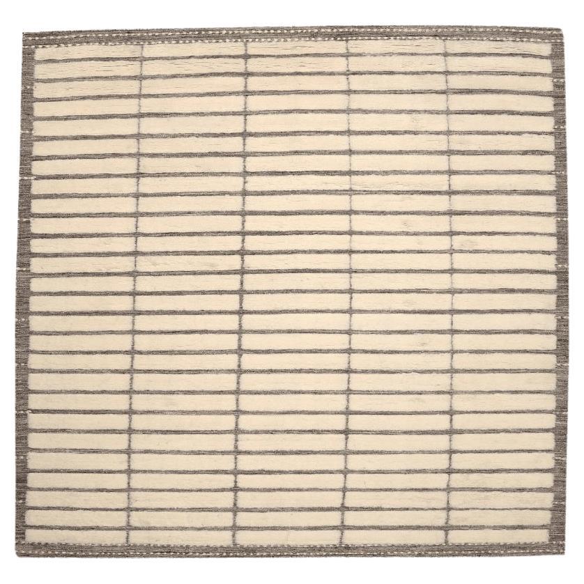 Marokkanische Teppiche aus Indien – Wolle in elfenbeinfarbenem Design – 94462