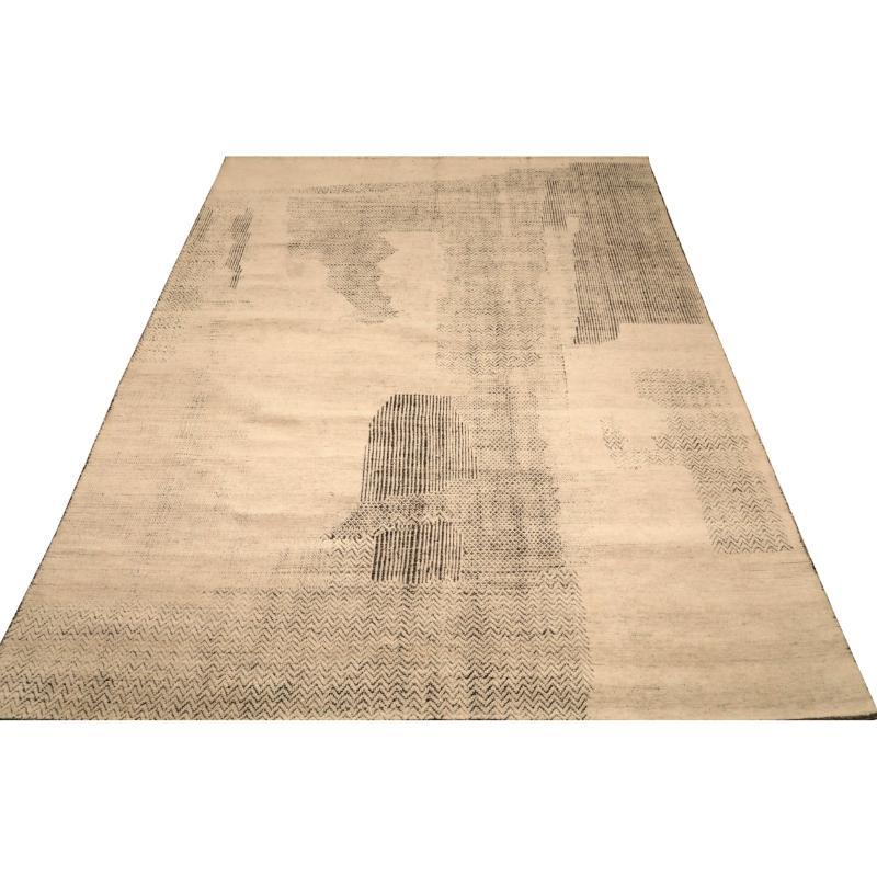 Entdecken Sie die Eleganz der indisch-marokkanischen Teppiche von Circa 1990. Dieses exklusive Design aus Wolle und Elfenbein ist perfekt, um Ihren Raum zu verschönern.