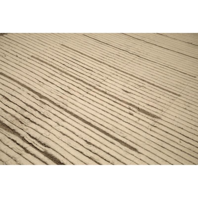 Marokkanische Teppiche aus Indien – Wolle in elfenbeinfarbenem Design – 94488 (Moderne) im Angebot
