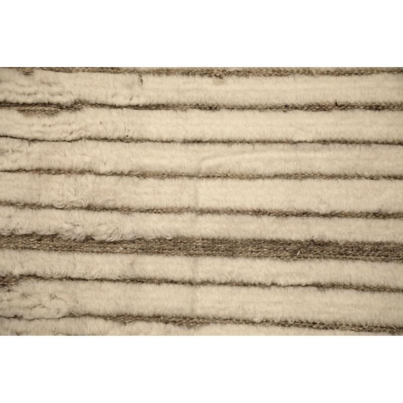 Marokkanische Teppiche aus Indien – Wolle in elfenbeinfarbenem Design – 94488 (Handgeknüpft) im Angebot