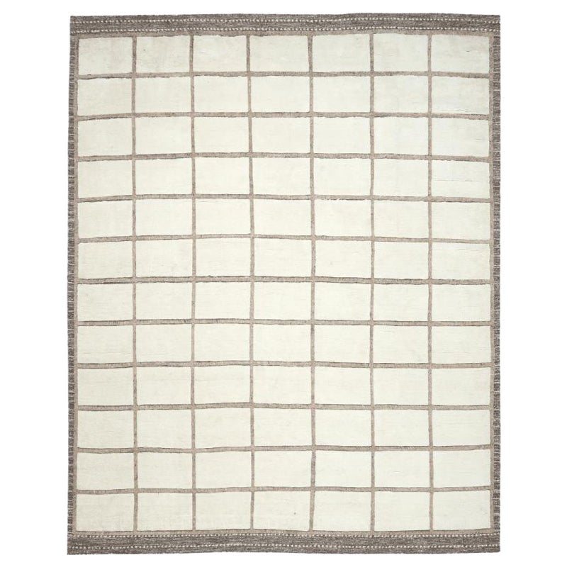 Tappeti India Moroccan Area Rugs - Wool Ivory Design - 94492