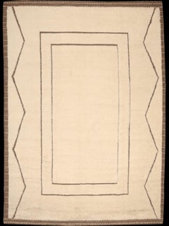 India Moroccan Area Rugs - Wool Ivory Design - 96533