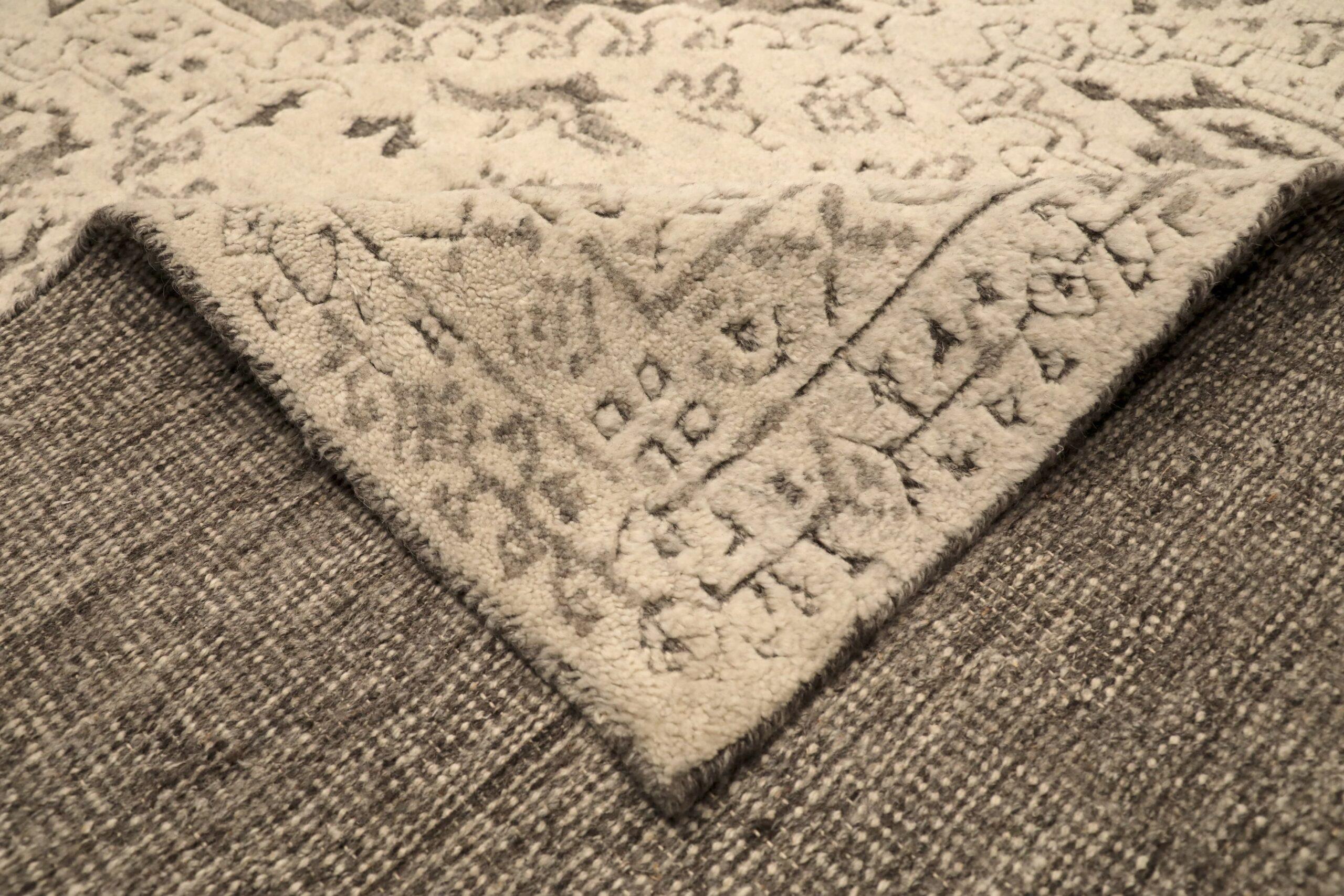 Indiano Tappeti India Moroccan Area Rugs - Wool Ivory Design - 96534 in vendita