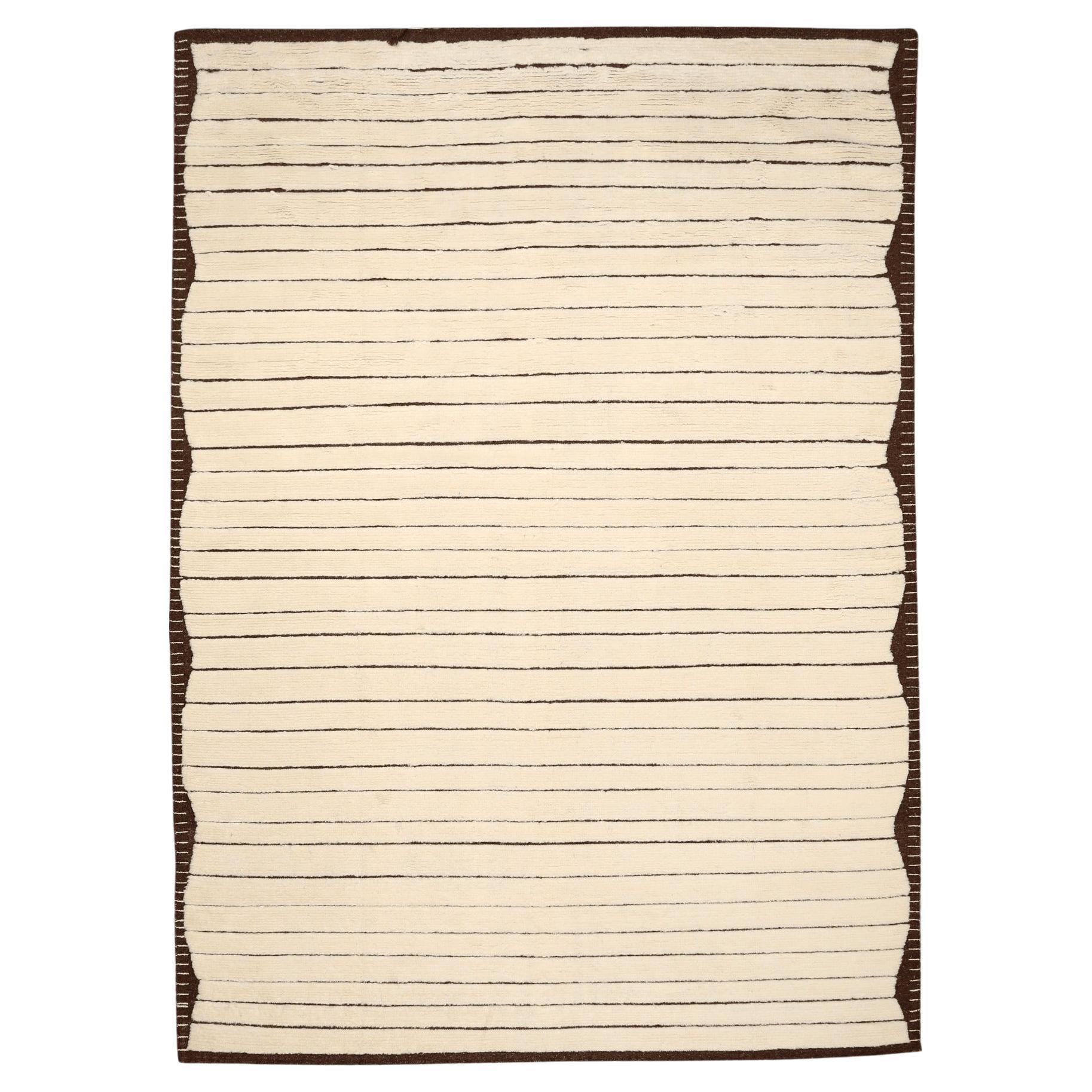 Tappeti India Moroccan Area Rugs - Wool Ivory Design - 96535 in vendita