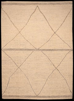India Moroccan Area Rugs - Wool Ivory Design - 96538