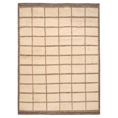 India Moroccan Area Rugs - Wool Ivory Design - 96558