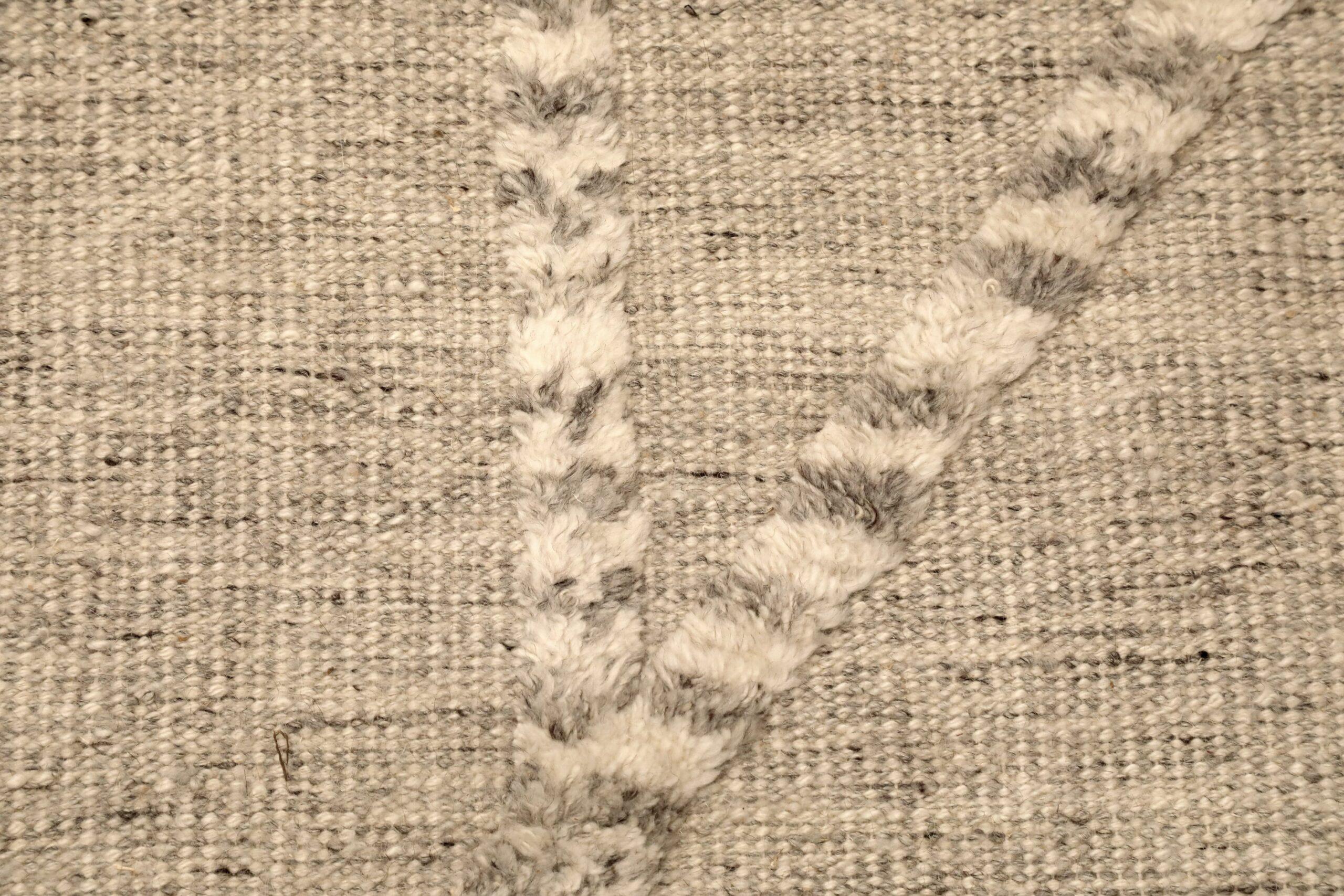 Marokkanische Teppiche aus Indien – Wolle in elfenbeinfarbenem Design – 96570 im Zustand „Hervorragend“ im Angebot in Dallas, TX