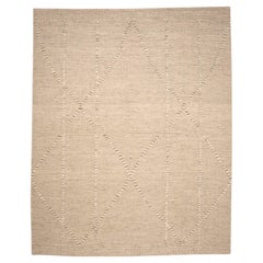 India Moroccan Area Rugs - Wool Ivory Design - 96570