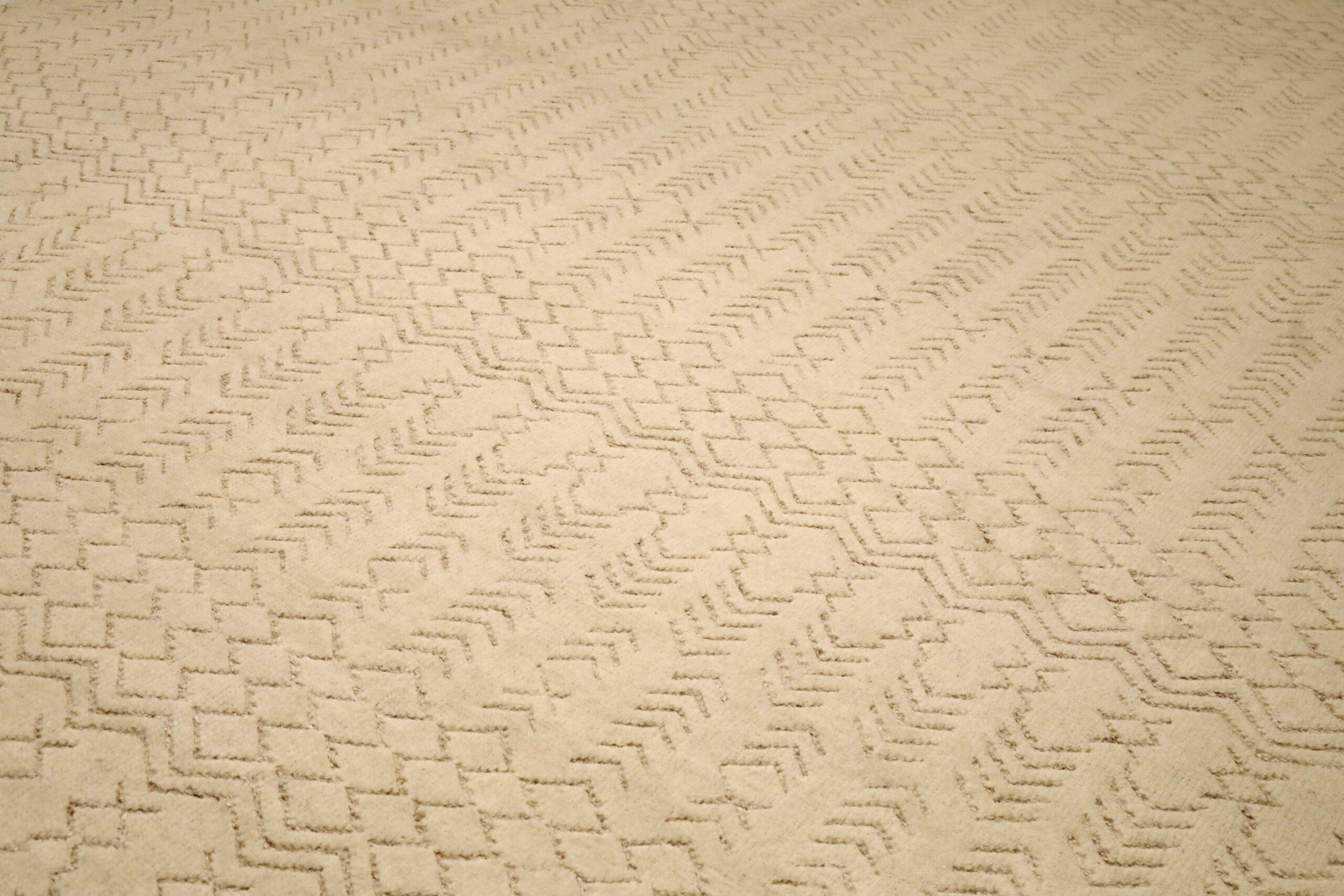 India Alfombras Marroquíes - Lana Diseño Marfil - 96582 Moderno en venta
